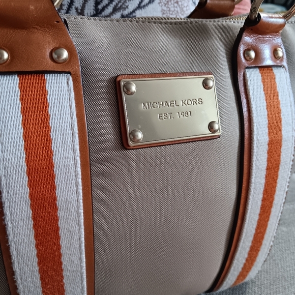 Michael Kors Canvas Varsity Stripe Tote - Picture 2 of 11